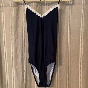 Shoshanna Swimwear, VGUC, 6, Navy/white one piece